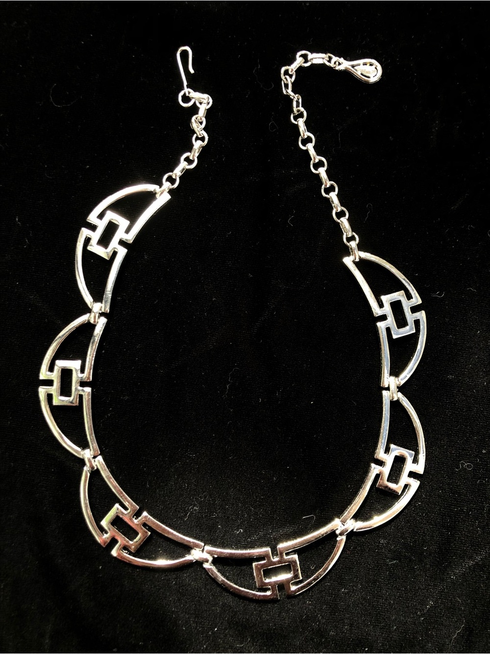 Silver Toned Vintage Geometric Choker